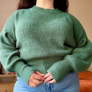Plus Size Green Sweater, Size XXL, Wild Fable, Cropped Sweater